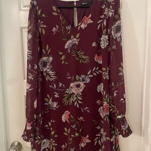 Reitmans Floral Burgundy Dress